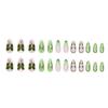 Three-Dimensional Manicure Piece, Eye Fake Nail, Dark Green Butterfly Wearing Nail Piece, Removable Manicure Piece, Drill 24 Pieces