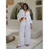 European and American Loose Casual Cotton Shirt Trousers Set Loose Fitting Shirt and Pants Set