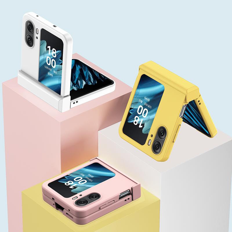 For Oppo Find N2 Flip 5G Skin-touch Phone Case Hinge Protection Hard PC Phone Cover