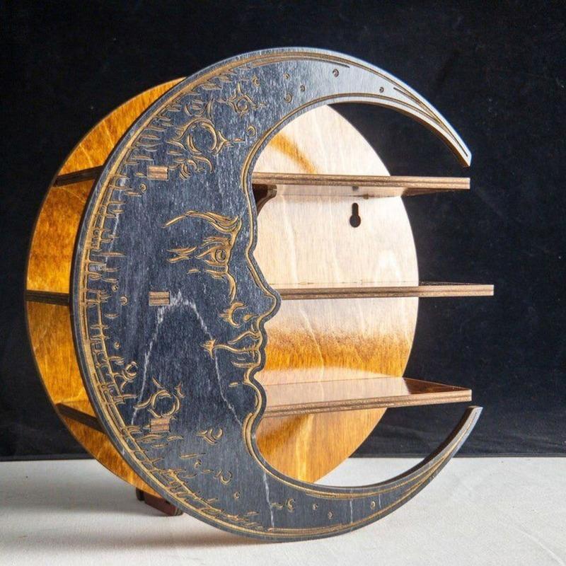 Neues Präsentationsregal, wandmontiertes, mehrfarbiges Aufbewahrungsregal, Schlafzimmer-Aufbewahrungsregal, Haushaltsgegenstände aus Holz