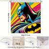 1pc Warner Bros Batman Movie Anime Theme Shower Curtain with Hooks, 180.09x180.09 cm, Suitable for Bathroom, Camping, Home Dec