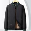 Spring and Autumn Knitted Stand-Up Collar Baseball Jacket Middle-aged and Youth Light Luxury Business Trend Casual Jacket
