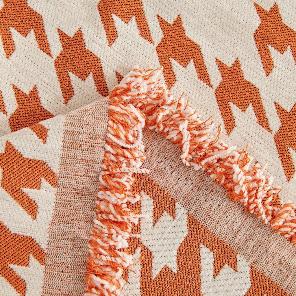 New Houndstooth Chenille Double-sided Sofa Towel, Universal for All Seasons, Exquisite Tassel Lace Sofa Cushion Cover Towel, Non-slip Cushion
