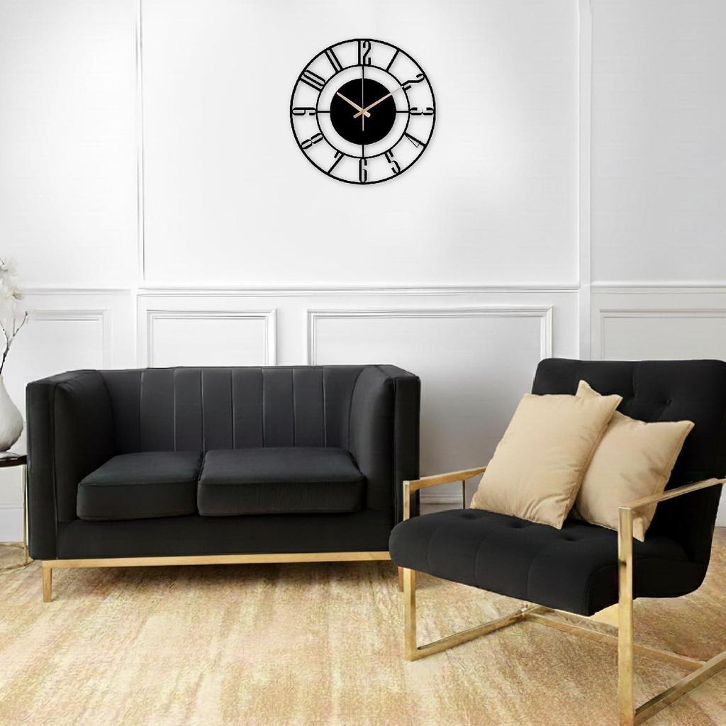 40 CM Premium Metal Wall Clock with Silent Quartz Movement Open Frame Round Design Modern Wall Clock