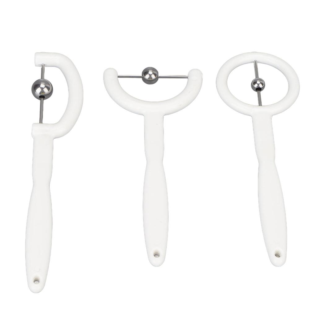 3pcs Tongue Tip Exercise Set 304 Stainless Steel Balls Oral Muscle Strength Tongue Training Tools White