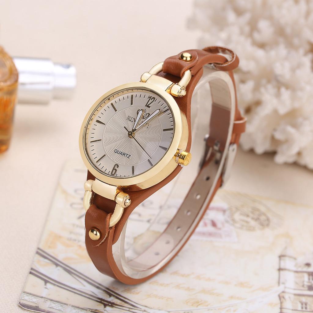 Orologio da Donna al Quarzo Stile Punk con Cinturino in Pelle per Uso Quotidiano Casual