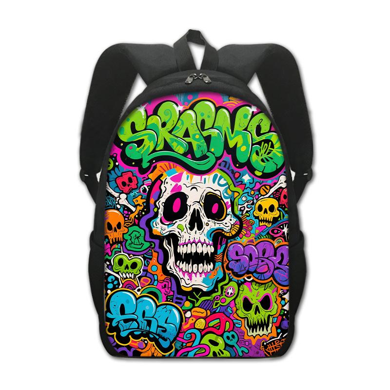 

Рюкзак с принтом граффити Полиэстеровый школьный рюкзак Легкий детский рюкзак унисекс Детский рюкзак с мягкими лямками Прочная конструкция