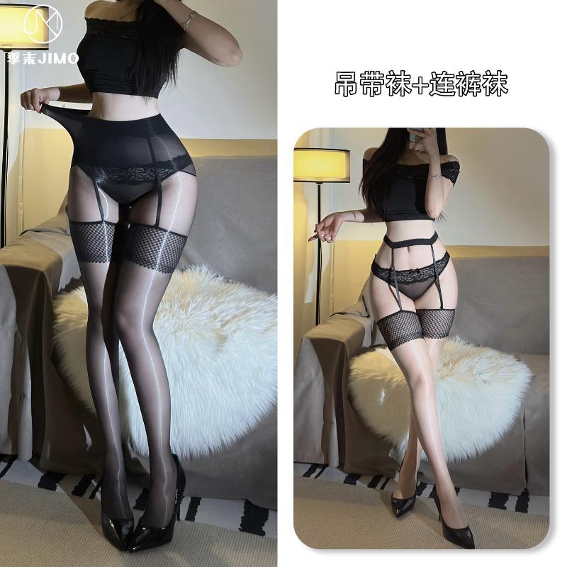 Sex underwear end-of-season Aurora D empty mesh stockings sexy oily horse oil suspender integrated socks stackable stockings