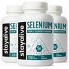 Stayalive Selenium Capsules 40mg High Absorbent Non-GMO and Gluten Free 120 Cans 100% Pure Selenium Supplement for Men and Women 3 pcs 120 Tablets