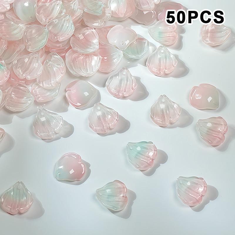 50 Stück Acryl DIY Galsang Blume Lose Perlen Ohrringe Zur Schmuckherstellung Halskette Armbänder