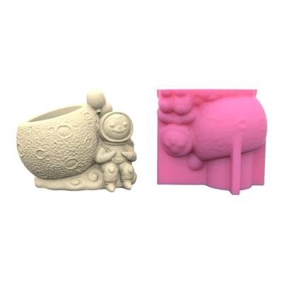 Flowerpot Silicone Mold Sitting Astronaut Shape Concrete Moulds Flowerpots Molds Cements Mould Silicone Material for DIY