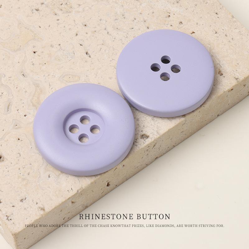 Stora Runda Kant Harts Färg Färg Knapp Kappa Trenchcoat Kostymjacka Knappar Skjorta Kofta Fyrhåls Knappar