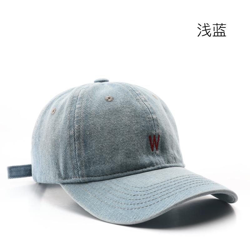 Baseball Cap Retro Male Personality Street Shade Sun Hat Outdoor Denim Alphabet Embroidered Cap