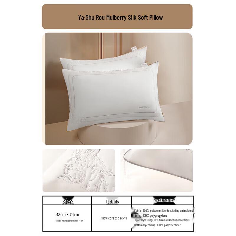 Mercury Home Textiles Class A Antibacterial Silk Pillow (Pair)