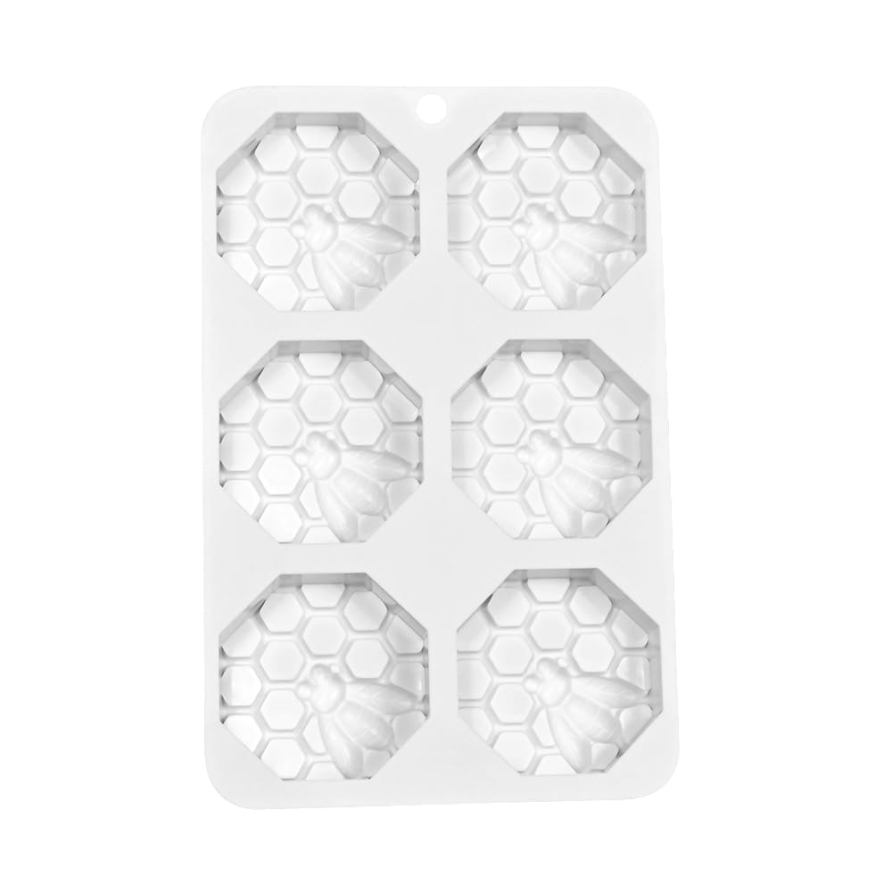 Silicone French Mousse Cake Mold, 3D Baking Dish, DIY Chocolate Soap Candle Mold, 6-Cavity Honeycomb