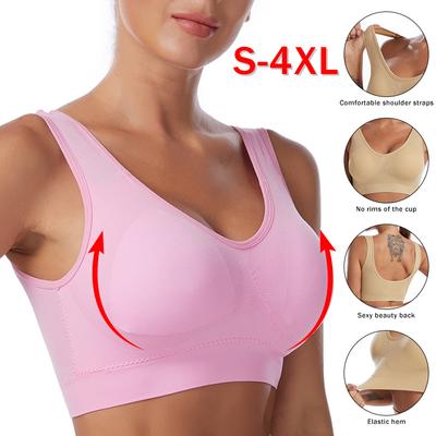Sexy Damen-BH, Übergröße, nahtlos, atmungsaktiv, drahtlos, Bralette, Unterwäsche, bequem, aktiv, gepolstert, bauchfreies Büstenhalter-Top