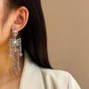 Shiny Rhinestone Skull Earrings Punk Style Halloween Party Jewelry Skeleton Pendant Earrings  Lady