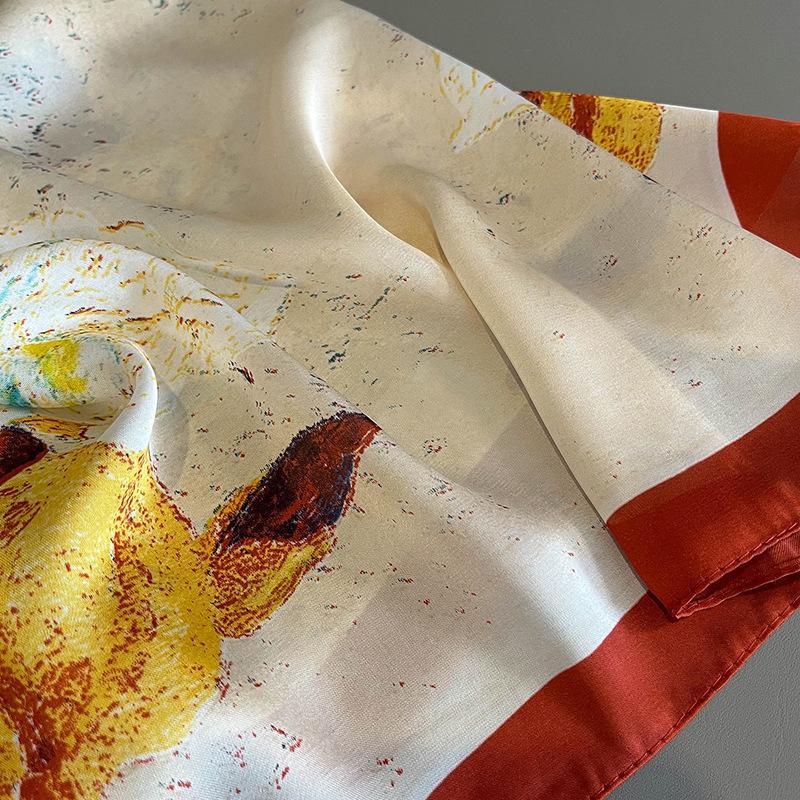 Oil Painting Fashion Scarf, Women's Dual-use, Autumn and Winter Warm and Cold Scarf, Scarf Scarf, Windproof Shawl