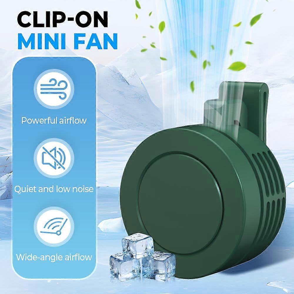 Silent Clip-On Mini Fan Portable Waist Hanging Fan USB Rechargeable 3 Speeds for Home Outdoor Sports