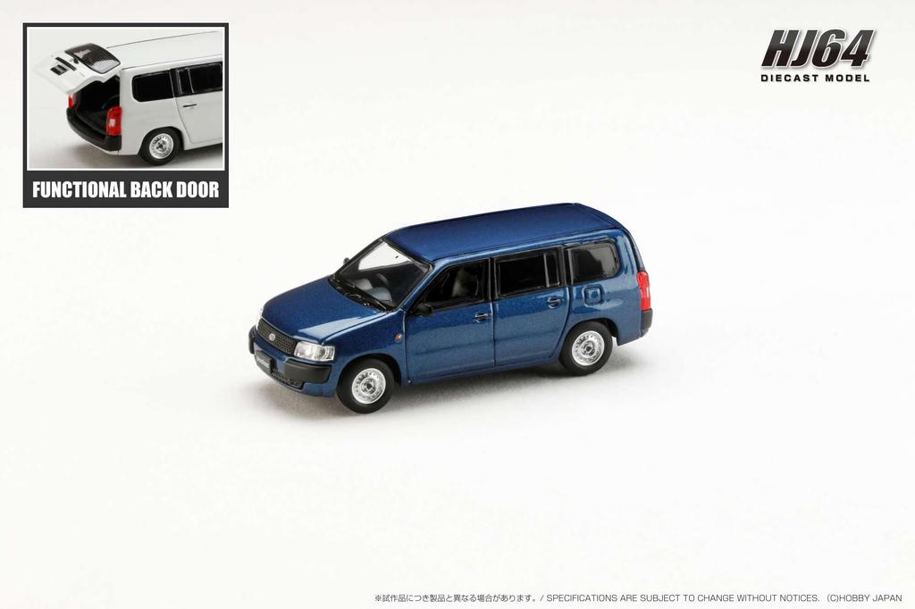 HJ64 1/64 Scale Toyota Probox GL Dark Blue Mica Finished Product