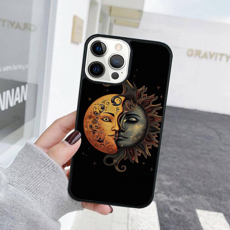 Indian Hand Holding Sun Moon Face Phone Case For iPhone 17 Air 15 16 Cover 11 13 14 Pro Max 12 Plus Max Fundas