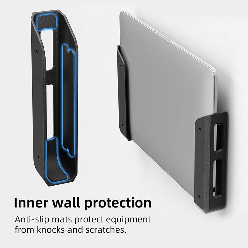 Laptop Mount Holder Under Desk Wall Mounted Organizer Anti Scratch Solution for Study Room Workspace