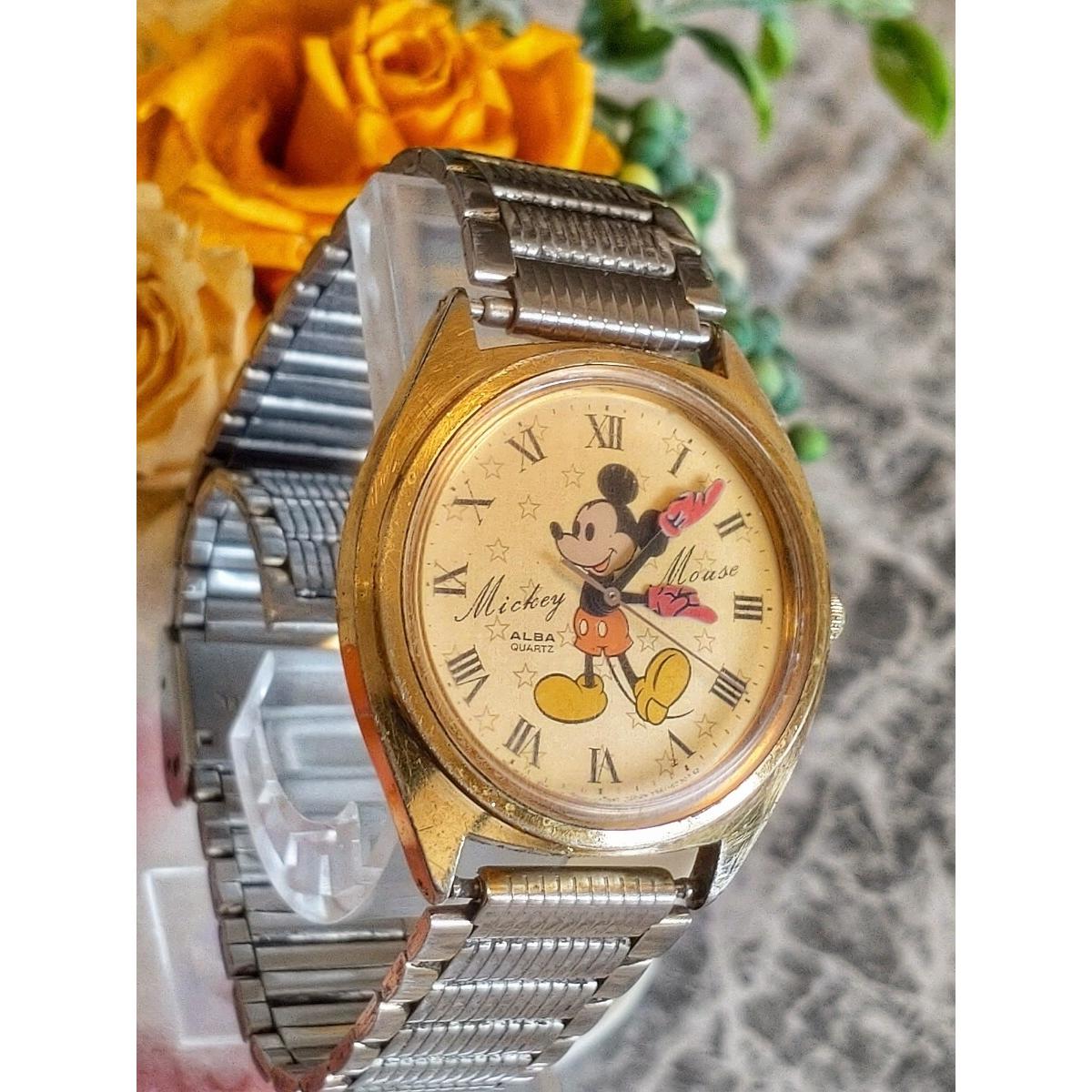 Rare Seiko ALBA Alba Quartz Mickey Mouse collaboration men s watch Old Mickey Retro Vintage Roman