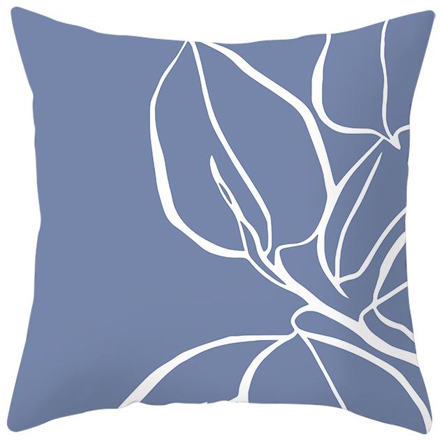 Nordic Blue and Purple Abstract Geometric Pillowcase Peach Leather Velvet Printed Home Fabric Sofa Pillow Cushion Cover