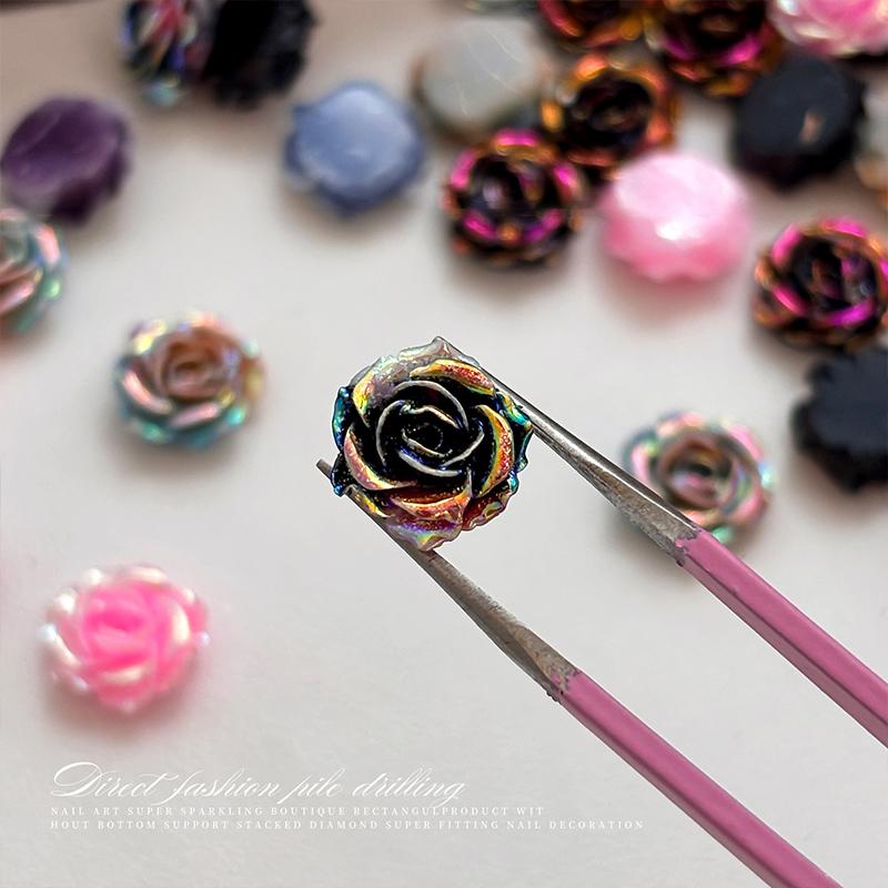20Pcs Elegant Camellia Rose Nail Art Jewelry Charm for DIY Manicure Decoration Resin Flatback