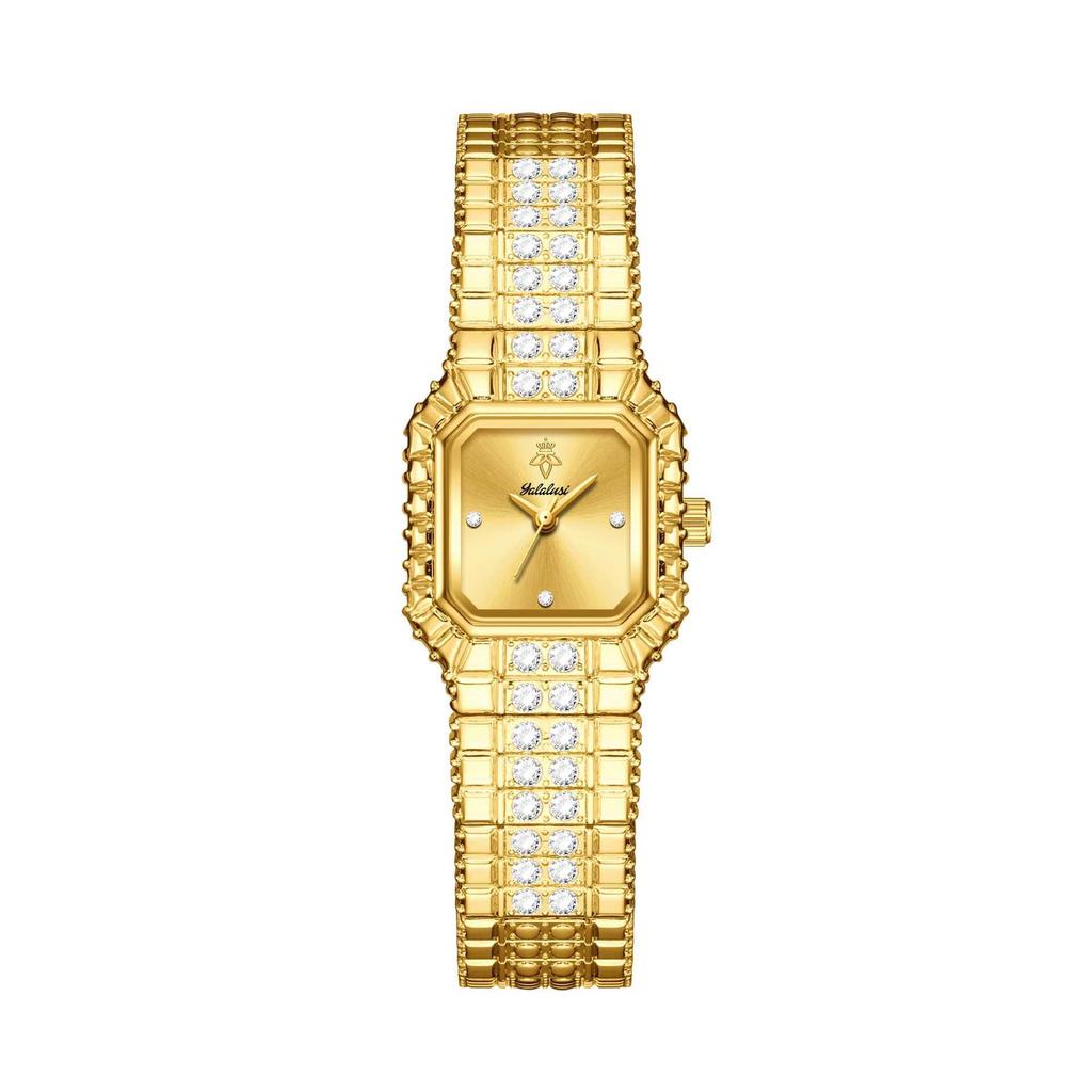Women Dress Bracelet Watches Clock Relógio Fashion Rhinestone Square Small Dial Steel Band Ladies Watch Elegant