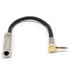 3,5-Stecker-Stereo-Stecker auf 6,35-Buchse-Stereo-Verlängerungskabel, abgewinkeltes Audio-Line-Kabel