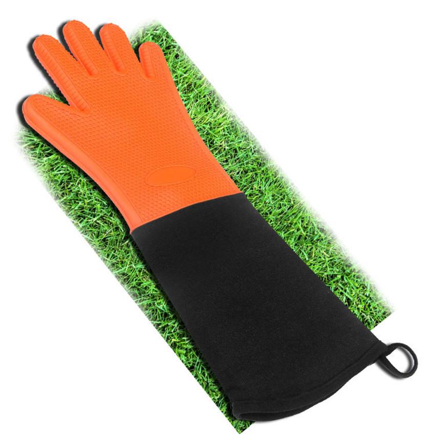 Household BBQ Oven Gloves Heat Resistant Gloves Silicone Baking Oven Mitts Barbecue Heat Lnsulation Microwave Gloves Mitts