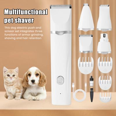 Dog Hair Clippers Grooming Kit with Nail Grinder 4 In 1 Cordless