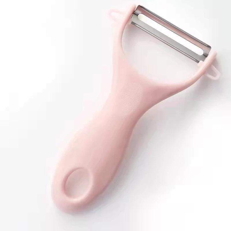 

Овощечистка из нержавеющей стали, картофелечистка, нож для фруктов, кухонный инструмент, кухонные гаджеты, бытовая техника для кухни розовый