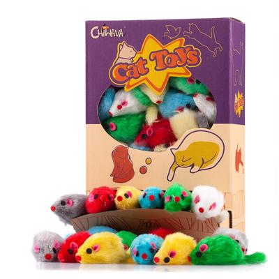 Chiwava 10cm Fluffy Cat Wobble Mouse Interactive Multicolored 36-Piece Toys, Toys, Toys,