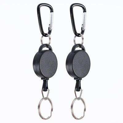 Retractable Anti-Theft Keyring with Steel Wire and Carabiner
