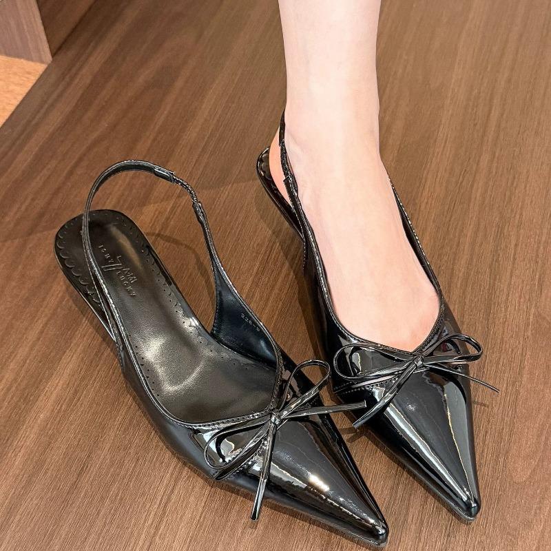 Designer Summer Slip On Pointed Toe Women Sandals Fashion Butterfly-knot Singbacks Pumps Ladies Party Dress Female Sandalias