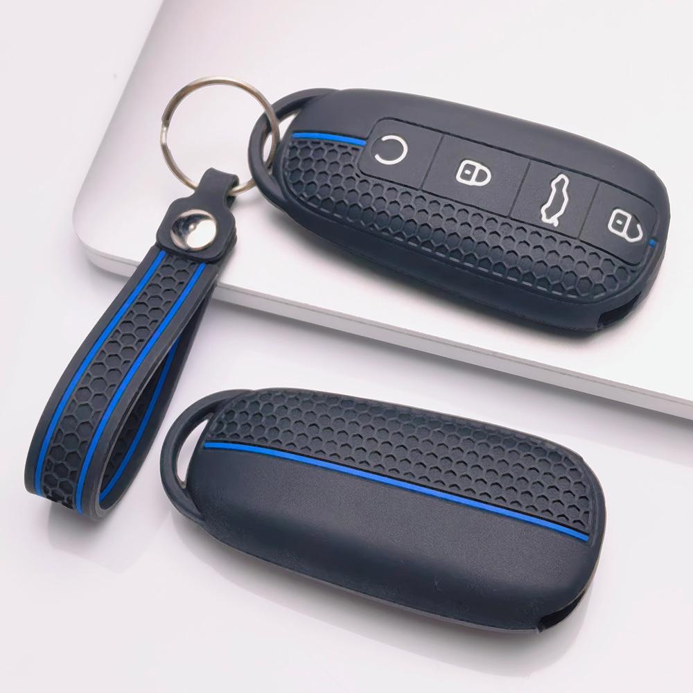 Silicone Smart Key Fob Cover for Chery Tiggo 7 Pro Arrizo 8 OMODA 5 Omoda C7 7 SHS Phev Jetour Honeycomb Texture Shockproof Smart Remote Key Protector