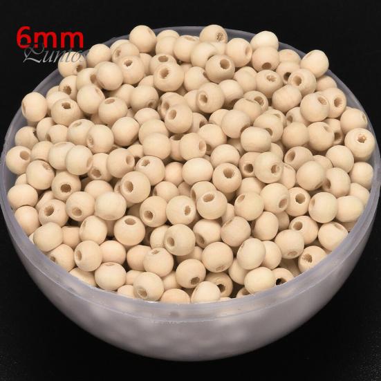 100Pcs 6/8/10/12/14mm Wooden Loose Beads for DIY Jewelry Earring Bracelet Craft