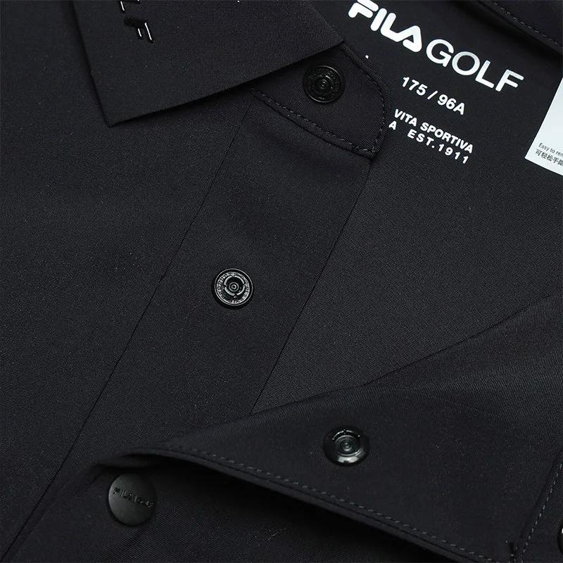 FILA Polo Shirts Men's Black Polo Collar Thin Straight Fit (Unisex) Polo Shirts A51M425144ABK