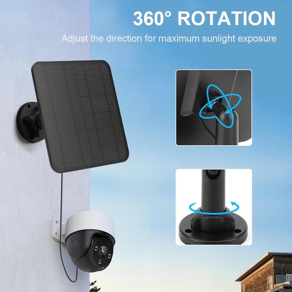 5V 30W Solar Panel Micro USB & USB-C Port Solar Charging Panel 9.8 Ft Charging Cable for Security Camera for Eufycam 3C/2C/2 Pro