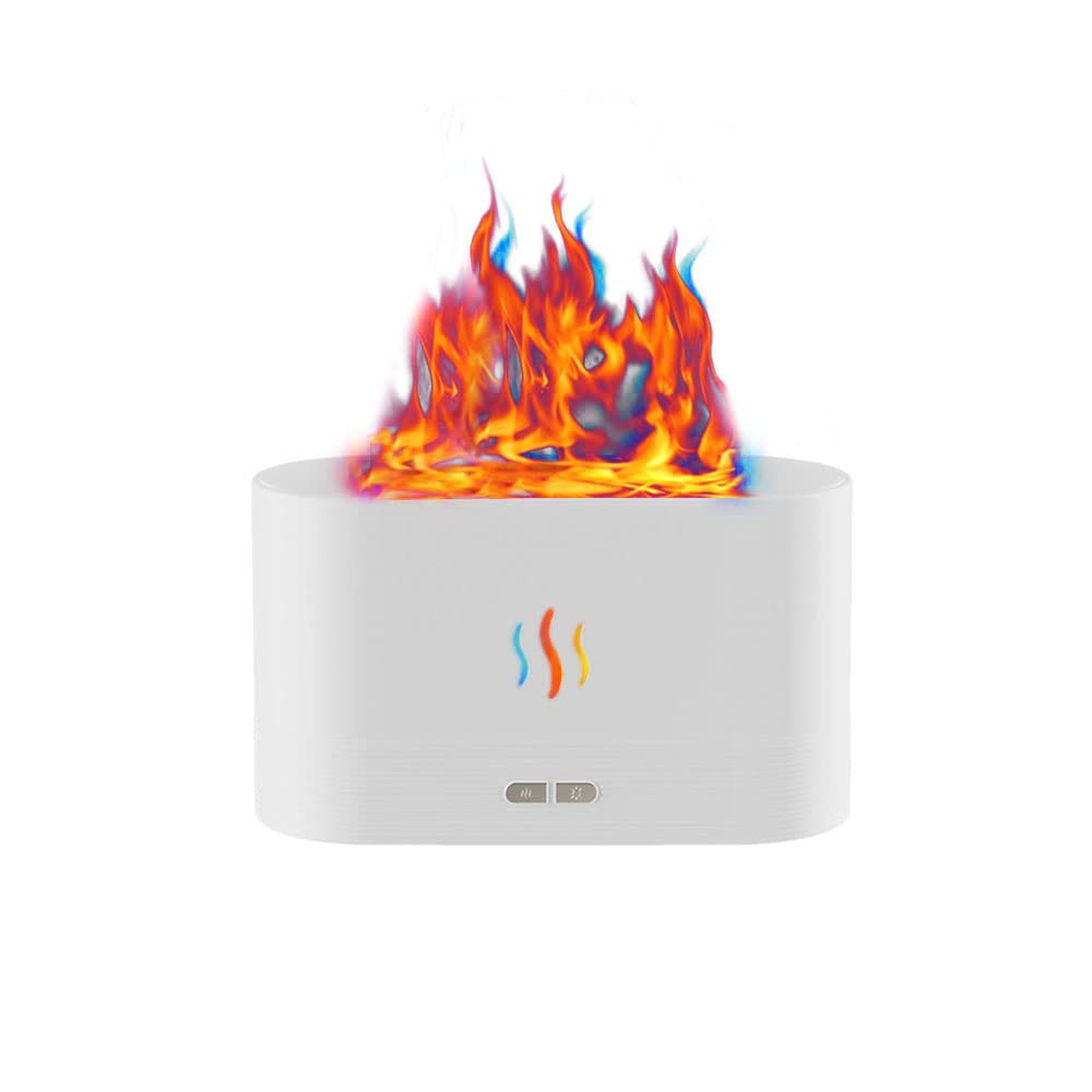 7-Color Flame Effect Aroma Diffuser & Cool Mist Humidifier – USB Silent Desktop Humidifier with Auto Shut-Off for Home, Office & Bedroom Decor