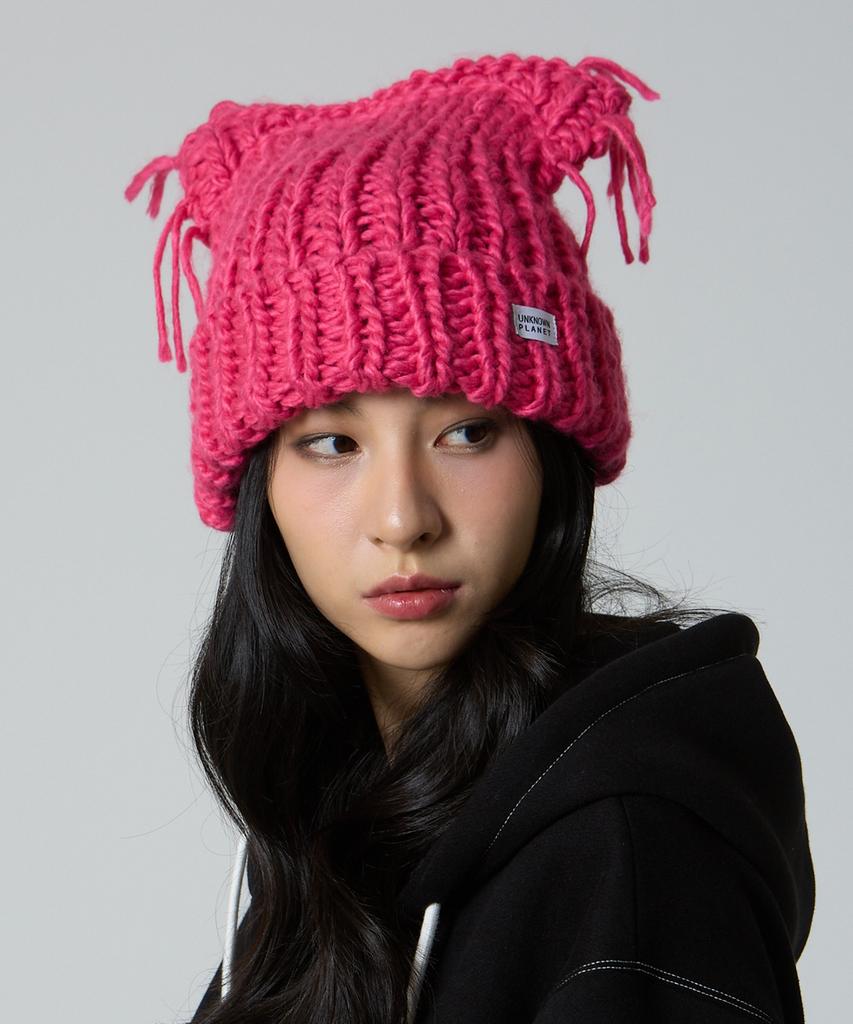 UNBEKANNTER PLANET Planet Katze Strickmütze Rosa