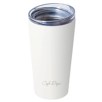 Iris Ohyama with Drink Tumbler with Lid 350ml White Comes with a Clear Lid That Allows You To See the Remaining Amount Safe To Carry While Driving or