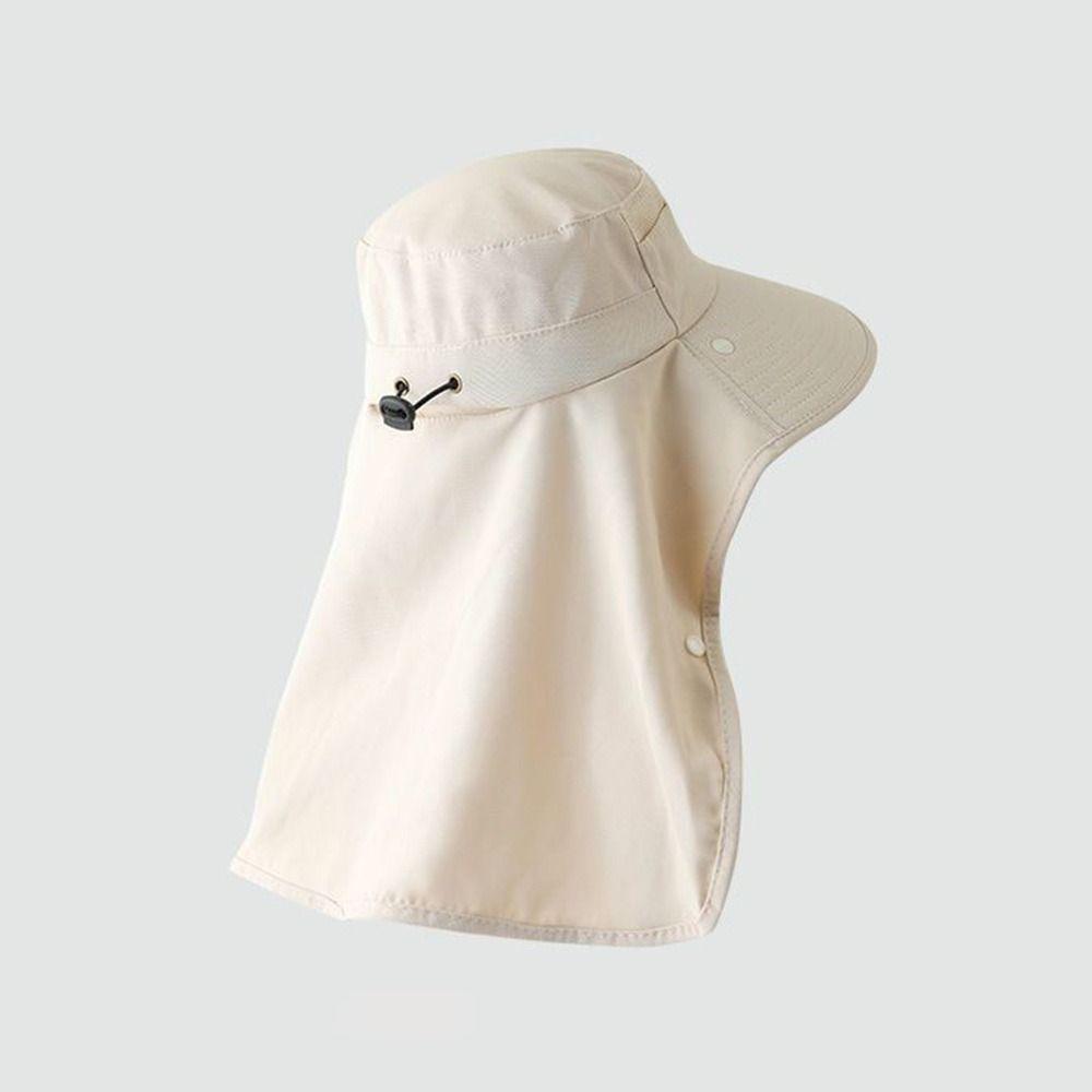 Neuer UV-Schutz Damen Sonnenhut Breiter Rand Verstellbar All-in-One Sonnenhut mit Gesichtsmaske Wanderhut