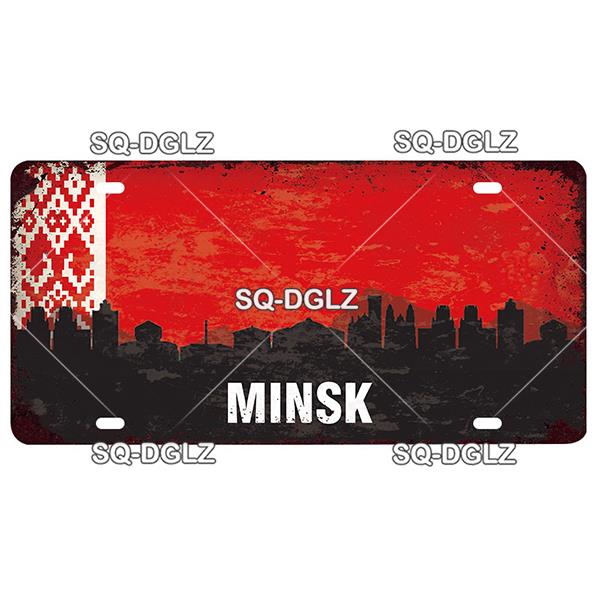 [SQ-DGLZ] Famous City License Plate Metal Sign Vintage Plaque Country Tin Sign Wall Decor Bar Decor Travel Poster