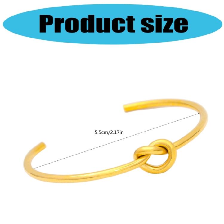 Portable Gold Open Knot Cuff Bracelet With Adjustable Fit Designs Decoration for The Fashion Woman Casual Wear