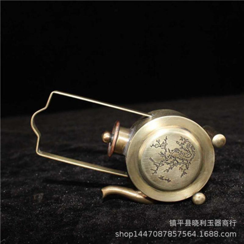 White Wine Pot Inkstone Drip Water Drop Ornament Seal Carving Child Landscape Painting Copper Antique Miscellaneous Items