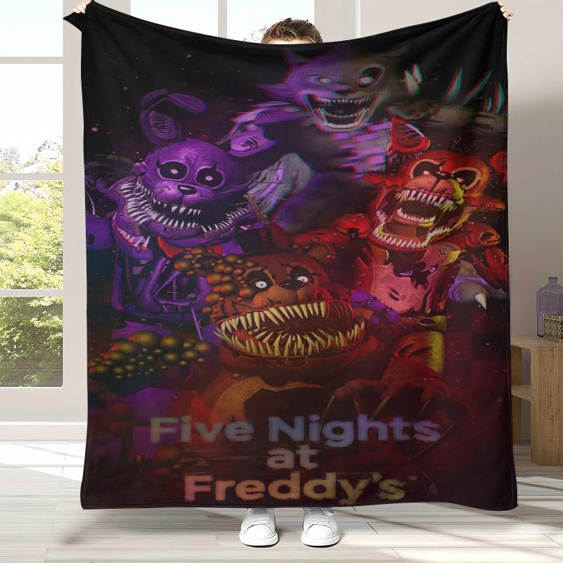 Coperta in Flanella Horror Freddy F-FNAF Games, Coperta in Peluche Calda Ultra Morbida per Casa Camera da Letto Letto Divano Ufficio Campeggio Picnic