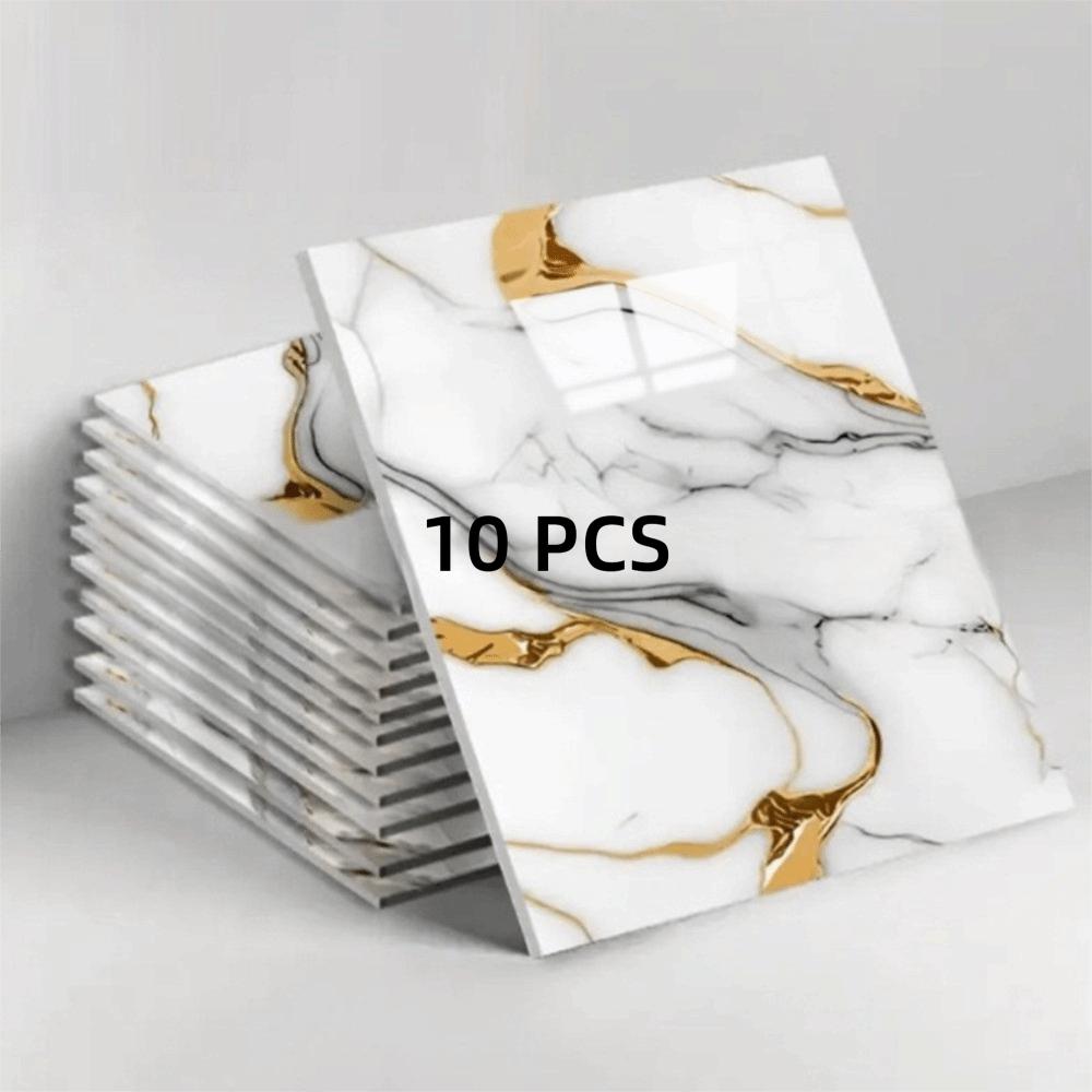 10pcs Imitation Marble 3D Foam Wall Sticker Self Adhesive Renovation Tile Sticker  Room Decor